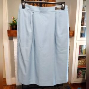 Vintage koret Wool Light Blue Wool Blend Pencil Skirt